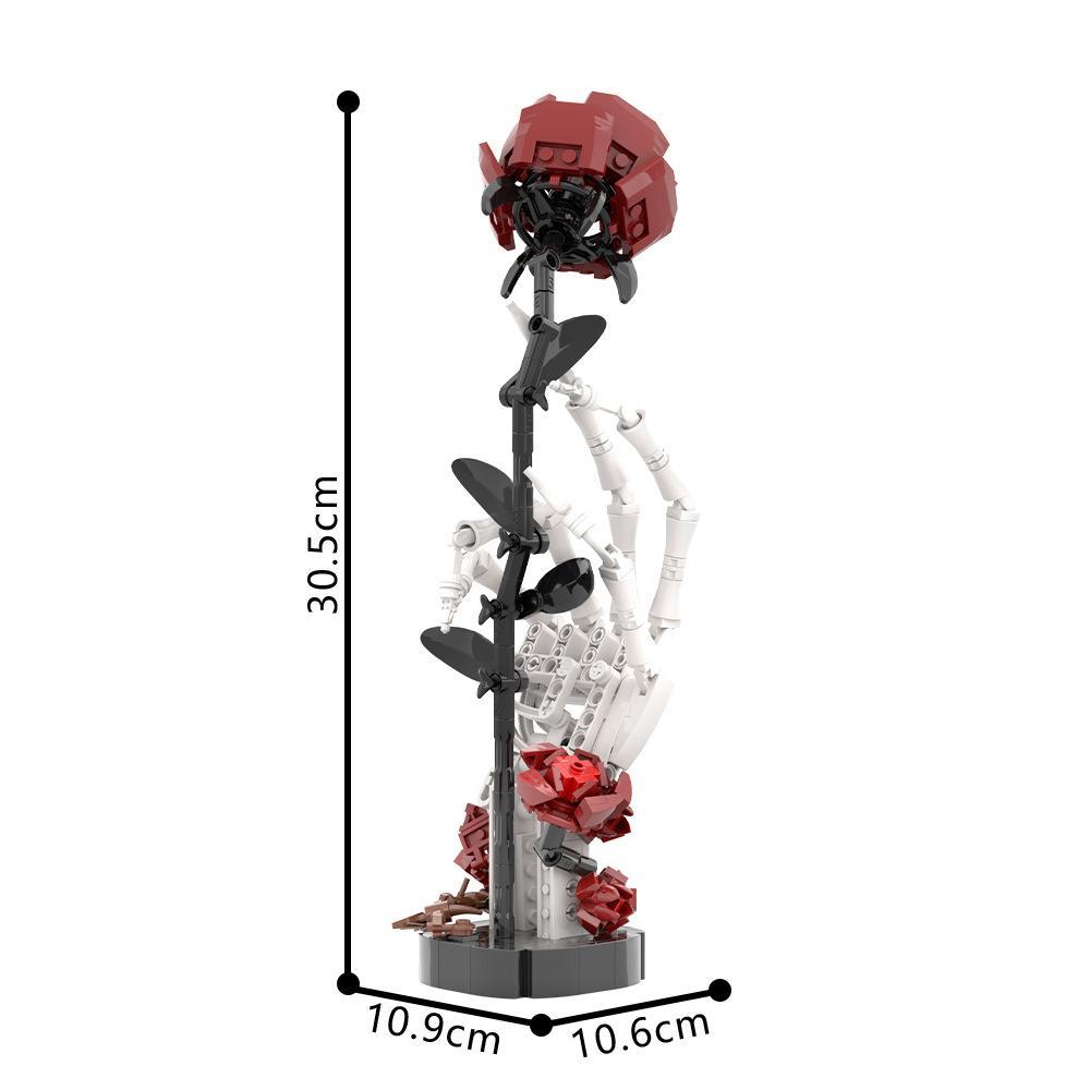 Compatibel met MOC-sets met kleine onderdelen, Skull Rose bouwblokkenset