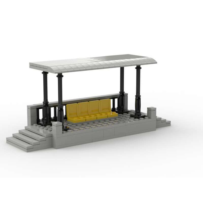 Treinspoorlandschap, kleine bouwblokjes voor treinspooraccessoires, doe-het-zelf treintunnel wachtruimteset