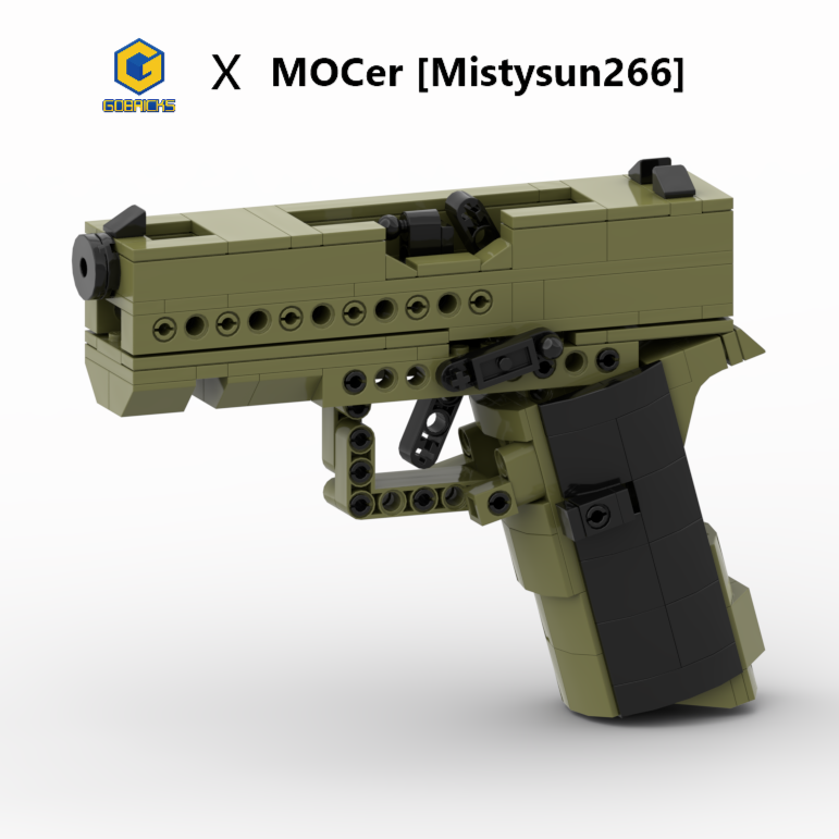 Glock 43X soft-launch model van bouwstenen, speelgoedpistoolsets van GOBRICKS x MOCERS samenwerking Brick Zone