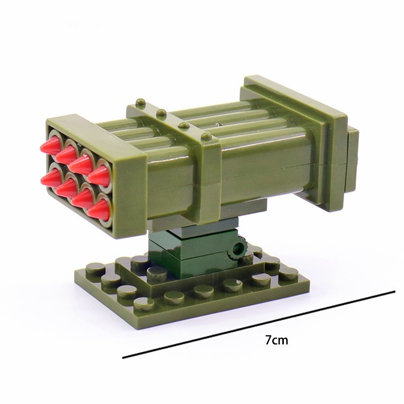 MOC-raketwerper, decoratie voor een militaire gevechtsscène, accessoires voor kleine bouwblokjes