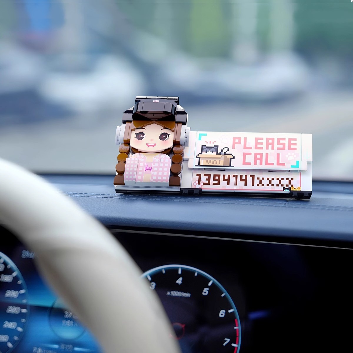 Targa di parcheggio temporanea personalizzata, Tessera con numero di parcheggio, Accessori per auto Targa telefonica temporanea per parcheggio auto