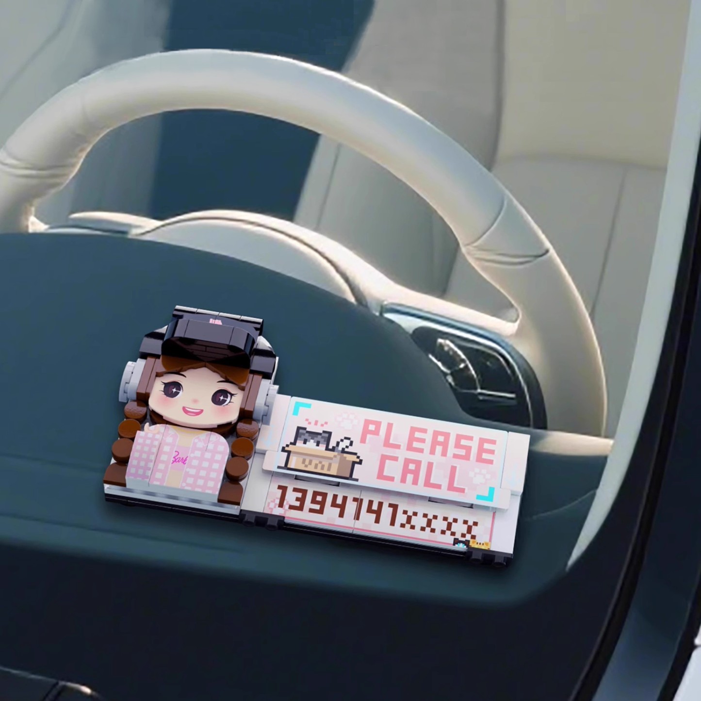 Targa di parcheggio temporanea personalizzata, Tessera con numero di parcheggio, Accessori per auto Targa telefonica temporanea per parcheggio auto