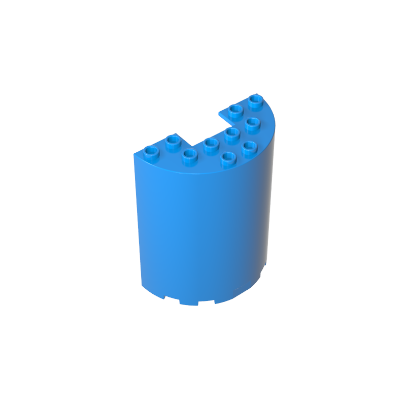 3x6x6 half cylinder with 1x2 notch