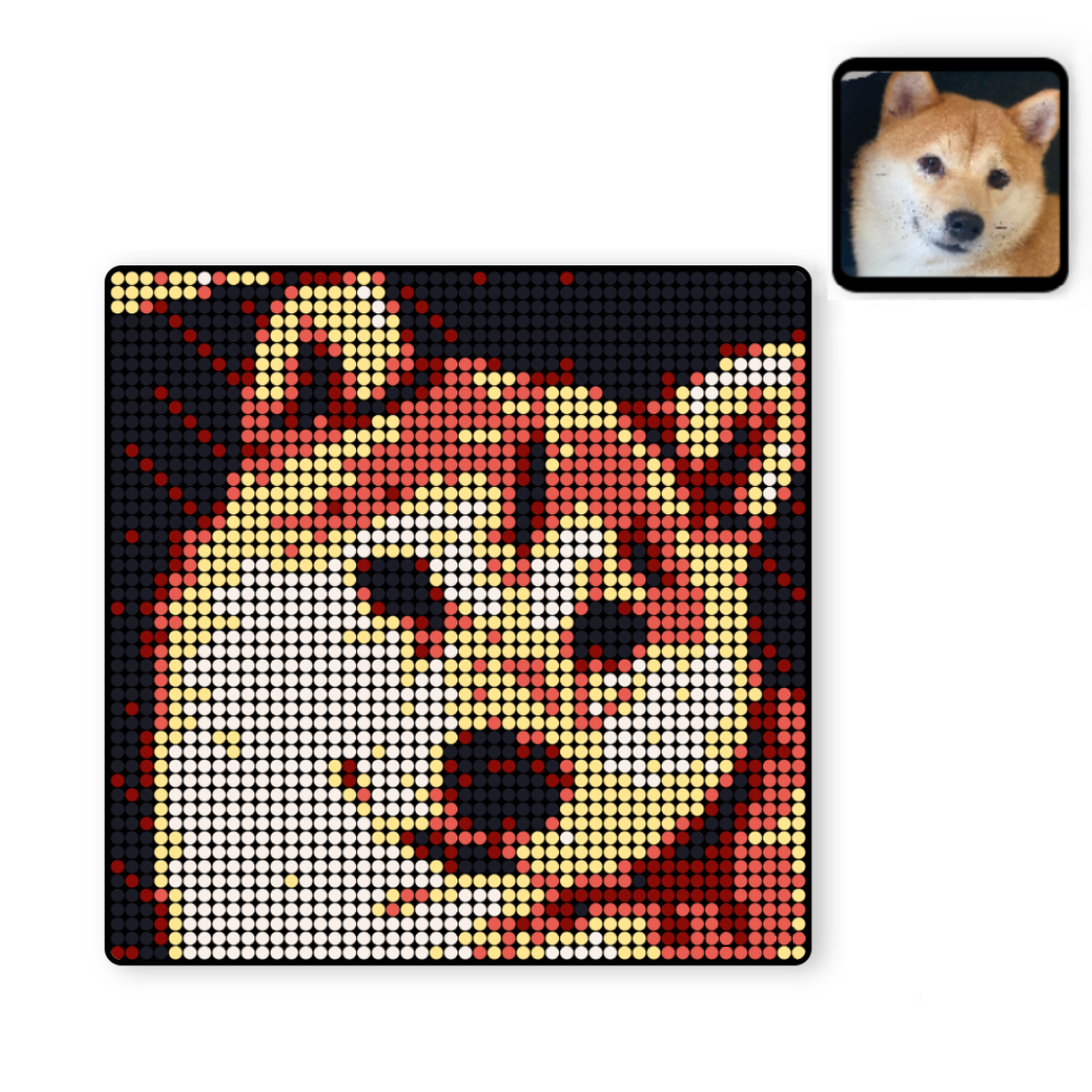 Ritratti personalizzati di animali domestici, ritratti fai-da-te in pixel art con mattoncini, i migliori regali per gli amanti degli animali.