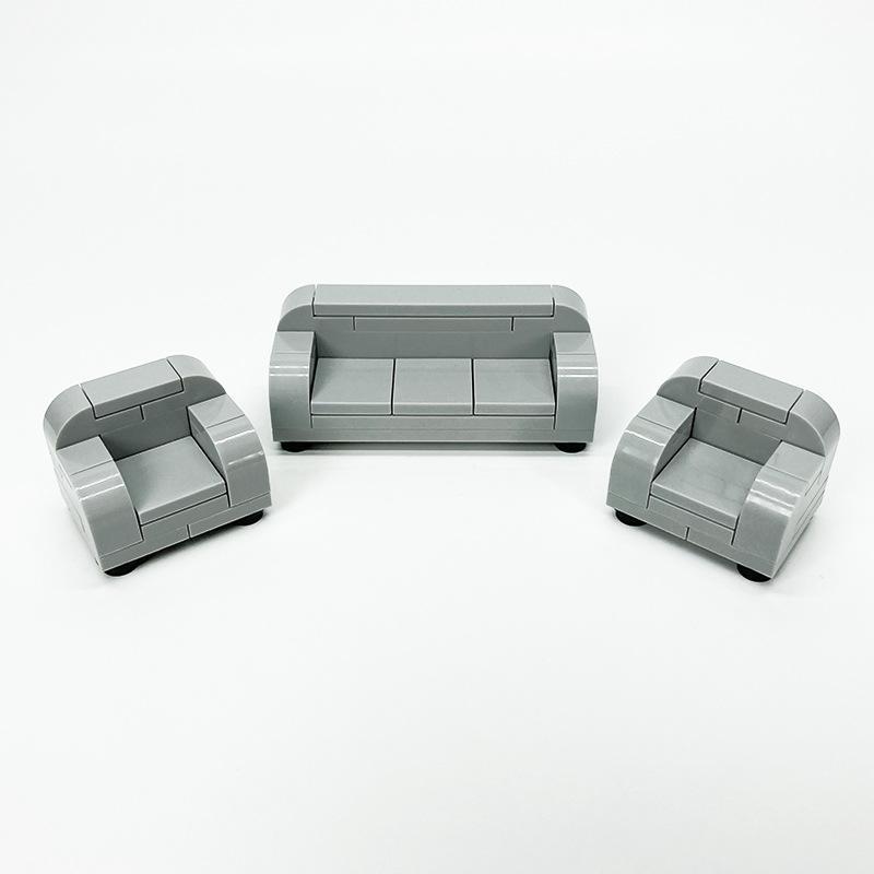 Set di parti MOC per arredamento moderno, piccoli blocchi da costruzione per divano/mobile TV/mobili decorativi per interni, parti e accessori per scene di vita domestica.