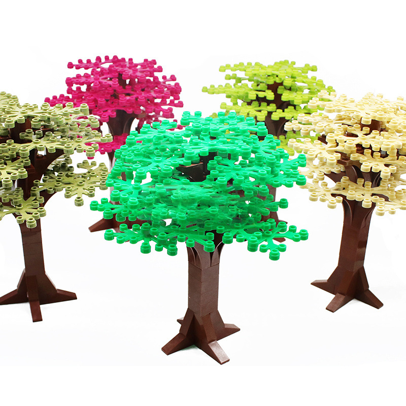 Piccoli blocchi da costruzione in plastica, set di 58 alberi x 3, #2417 Scena fai da te MOC