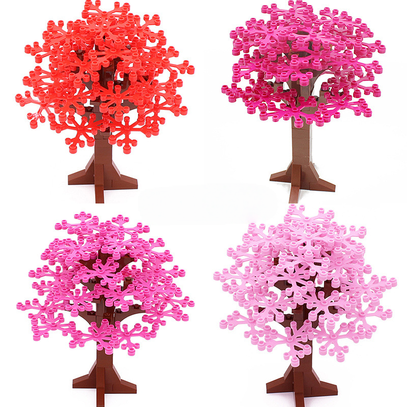 Piccoli blocchi da costruzione in plastica, set di 58 alberi x 3, #2417 Scena fai da te MOC