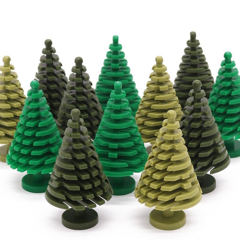 Blocchi da costruzione tattici a forma di pino - Confezione sfusa da 0,3 kg - Kit per scenari MOC di wargame e militari