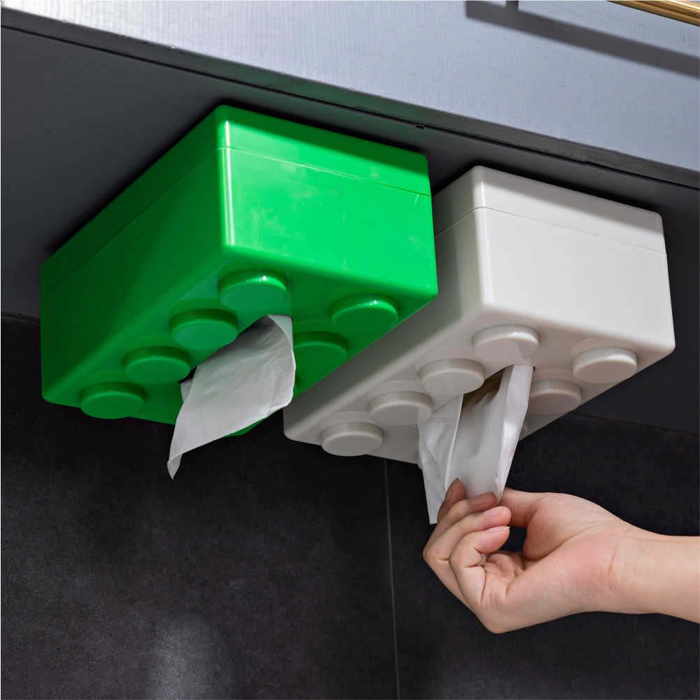 Porta fazzoletti a forma di mattoncino per la casa, contenitore porta tovaglioli da parete multifunzione per cucina, contenitore porta fazzoletti di alta gamma per soggiorno