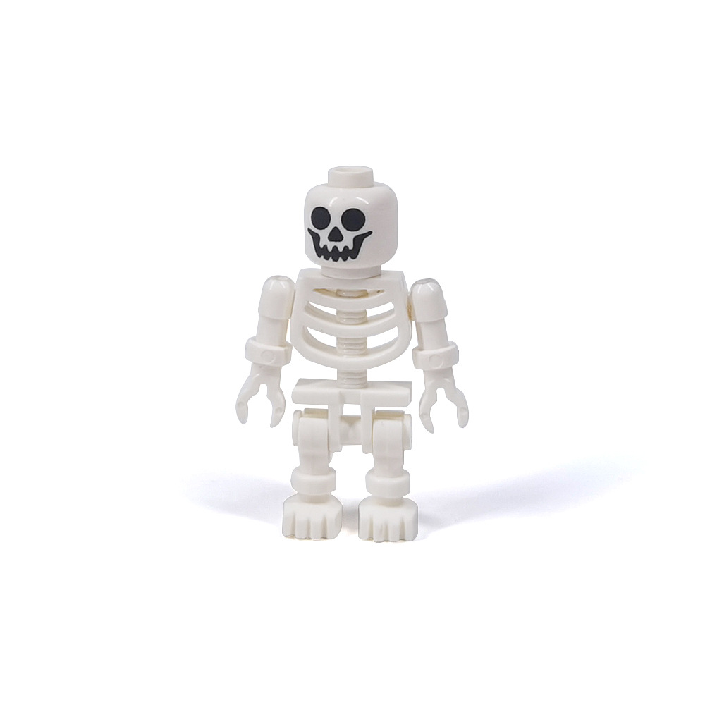 Statuette di scheletri per Halloween, figure di fantasmi e del dio della morte, statuette di scene di cimitero realizzate con blocchi da costruzione.