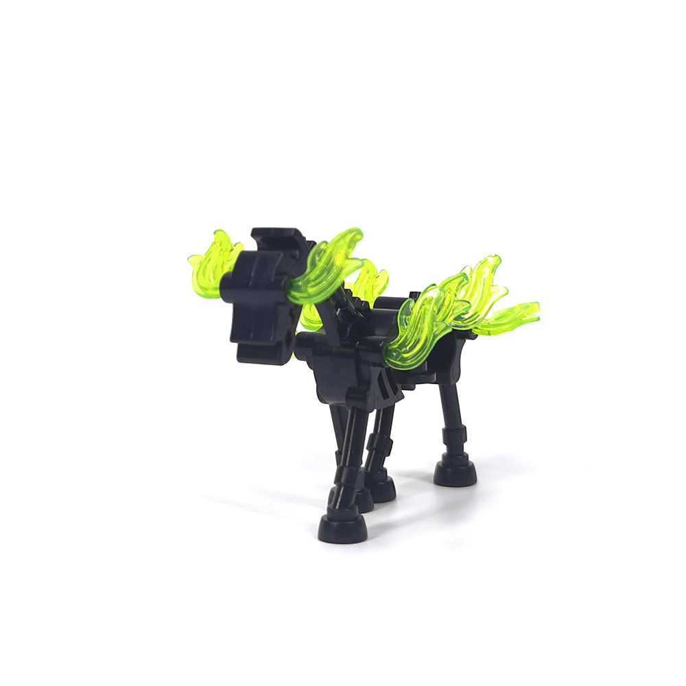 Statuette di scheletri per Halloween, figure di fantasmi e del dio della morte, statuette di scene di cimitero realizzate con blocchi da costruzione.