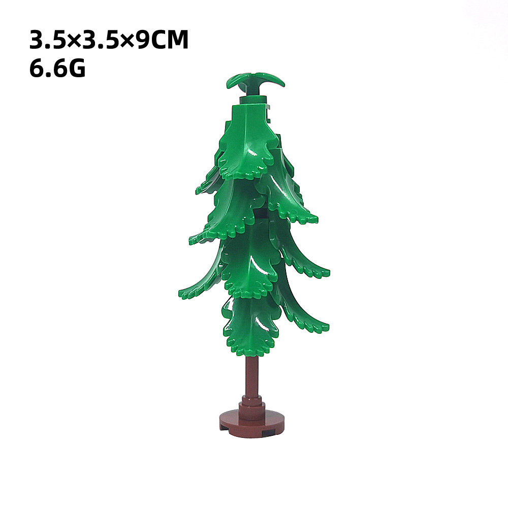 Piccole particelle che si assemblano: 2682 blocchi da costruzione, piastra rotonda 1*1, pianta a foglia eretta, alberi da giardino a forma di foglia