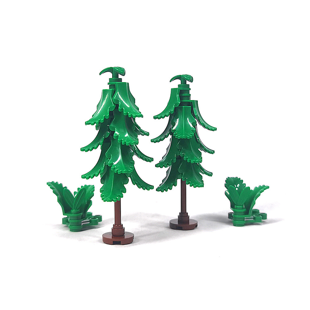 Piccole particelle che si assemblano: 2682 blocchi da costruzione, piastra rotonda 1*1, pianta a foglia eretta, alberi da giardino a forma di foglia