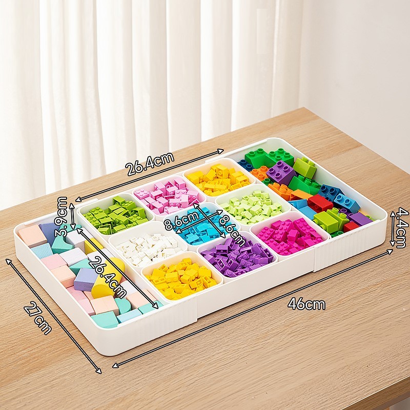 Scatole per smistare mattoncini riconfigurabili, vassoi per smistare puzzle, scatole per riporre piccoli pezzi, scatola per riporre i mattoncini