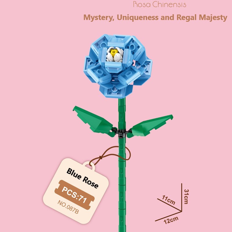 Blocchi da costruzione intelligenti a piccole particelle a forma di fiori, compatibili con fiori eterni realistici, il regalo perfetto per compleanni e Natale.