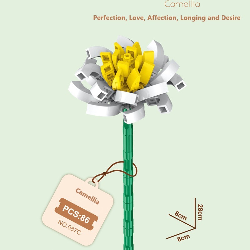 Blocchi da costruzione intelligenti a piccole particelle a forma di fiori, compatibili con fiori eterni realistici, il regalo perfetto per compleanni e Natale.