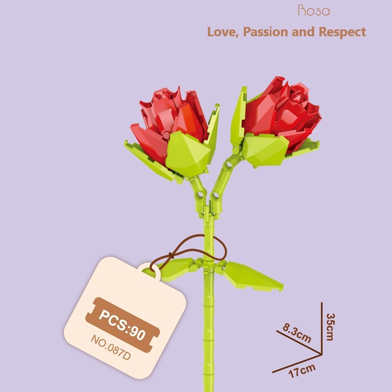 Blocchi da costruzione intelligenti a piccole particelle a forma di fiori, compatibili con fiori eterni realistici, il regalo perfetto per compleanni e Natale.