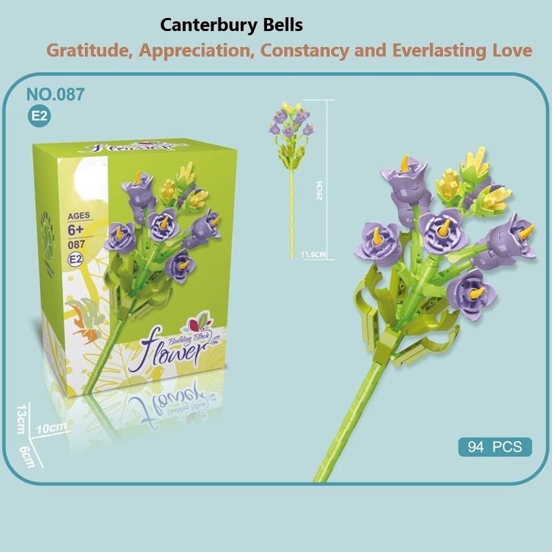 Blocchi da costruzione intelligenti a piccole particelle a forma di fiori, compatibili con fiori eterni realistici, il regalo perfetto per compleanni e Natale.