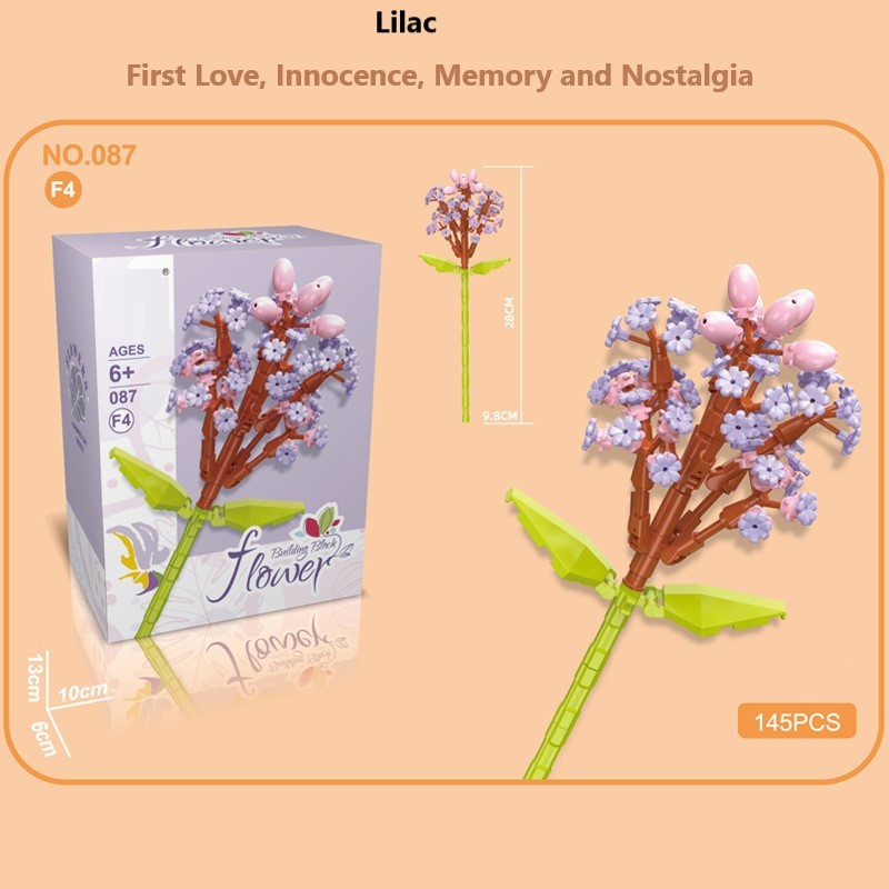 Blocchi da costruzione intelligenti a piccole particelle a forma di fiori, compatibili con fiori eterni realistici, il regalo perfetto per compleanni e Natale.