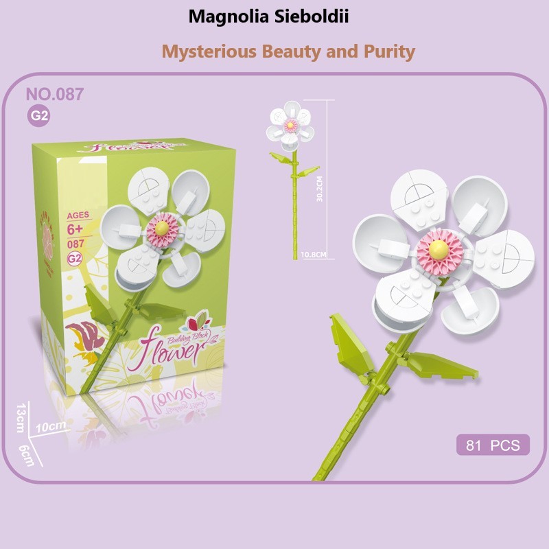 Blocchi da costruzione intelligenti a piccole particelle a forma di fiori, compatibili con fiori eterni realistici, il regalo perfetto per compleanni e Natale.
