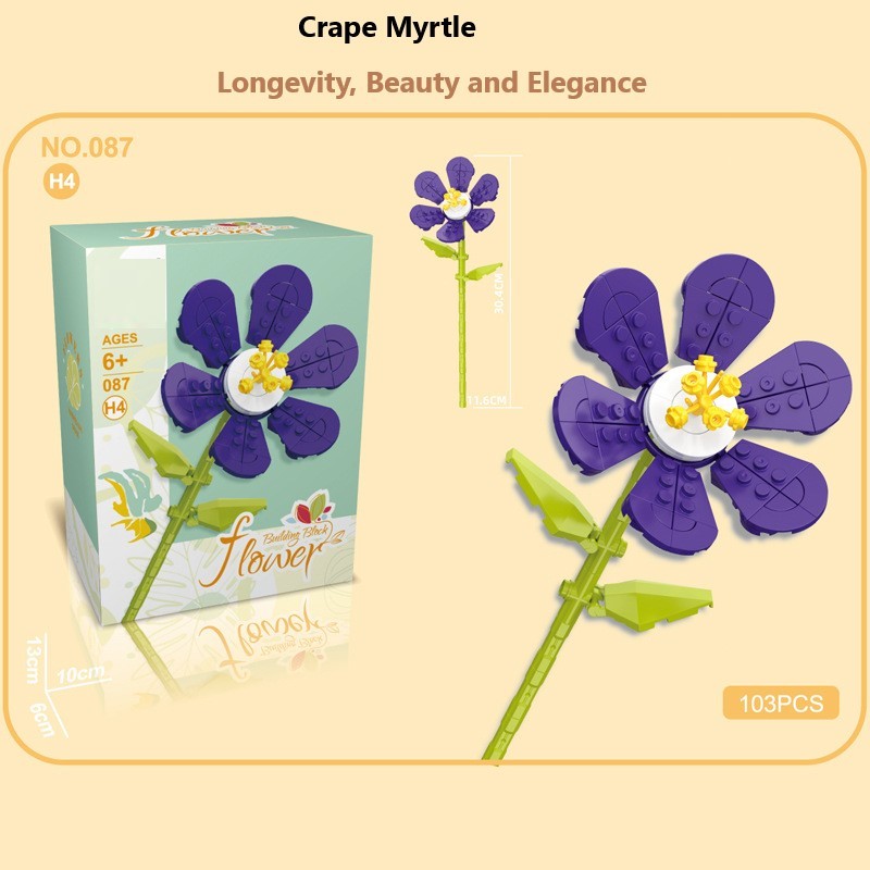 Blocchi da costruzione intelligenti a piccole particelle a forma di fiori, compatibili con fiori eterni realistici, il regalo perfetto per compleanni e Natale.