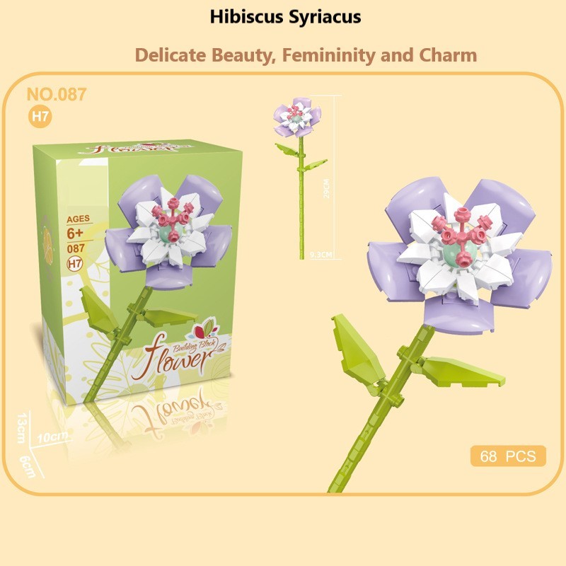 Blocchi da costruzione intelligenti a piccole particelle a forma di fiori, compatibili con fiori eterni realistici, il regalo perfetto per compleanni e Natale.