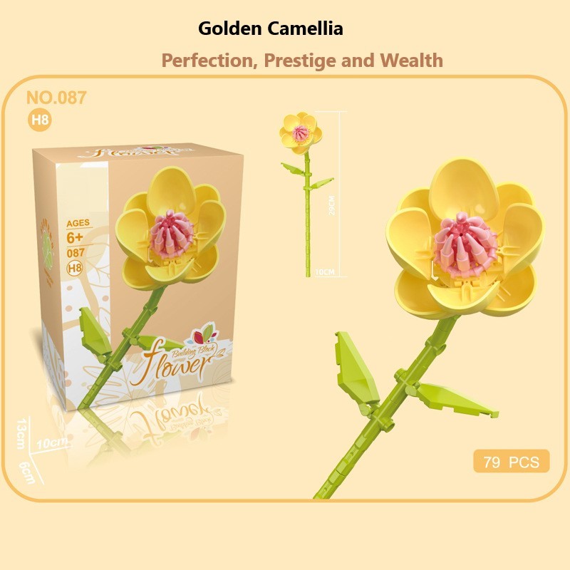 Blocchi da costruzione intelligenti a piccole particelle a forma di fiori, compatibili con fiori eterni realistici, il regalo perfetto per compleanni e Natale.