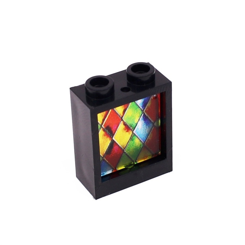 Finestre in vetro 1x2x2 e pannelli murali colorati | 5 colori di telaio e 6 stili di vetro | Compatibile con #60592+#60601