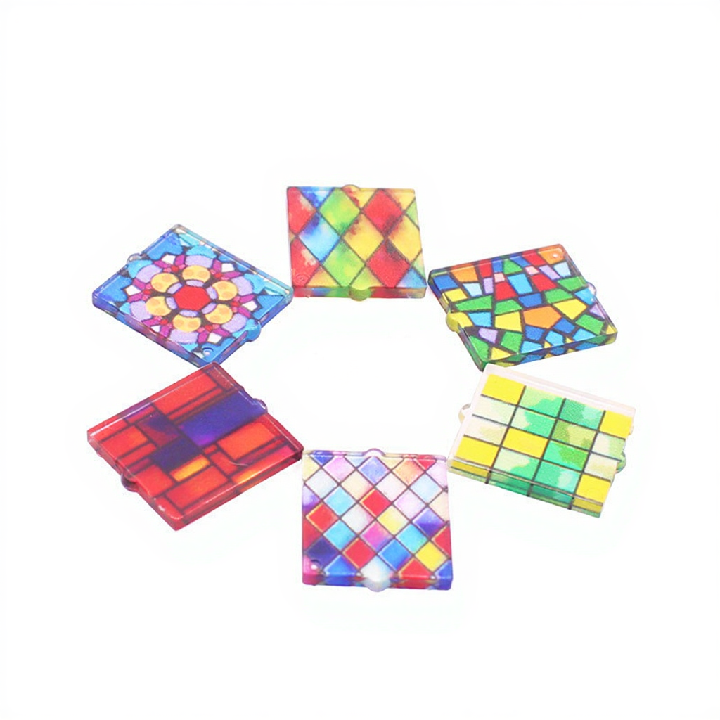 Finestre in vetro 1x2x2 e pannelli murali colorati | 5 colori di telaio e 6 stili di vetro | Compatibile con #60592+#60601