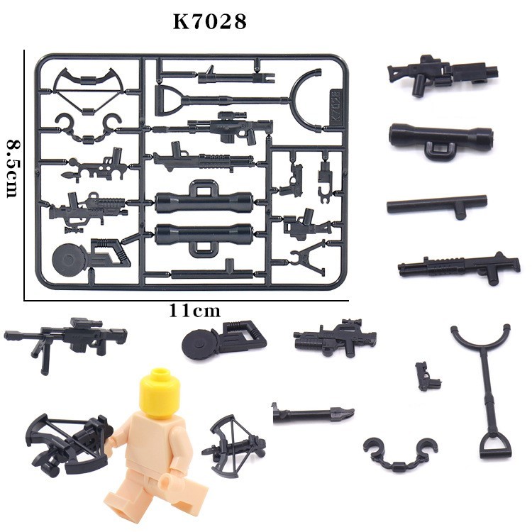 Compatibile con equipaggiamento militare moderno, armi da fuoco e accessori per armi delle forze speciali e piccoli mattoncini da costruzione (set da 10).