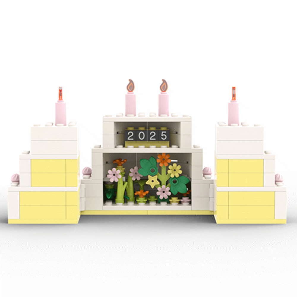 Torta Mystery Bloom MOC - Regalo trasformabile da 152 pezzi con giardino botanico segreto e ricordo del 2025