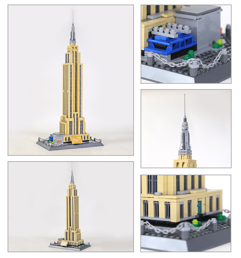 Set di costruzioni Wangge-5212 dell'Empire State Building di New York, compatibile con giocattoli da costruzione a particelle piccole, il miglior regalo di costruzioni per uomini