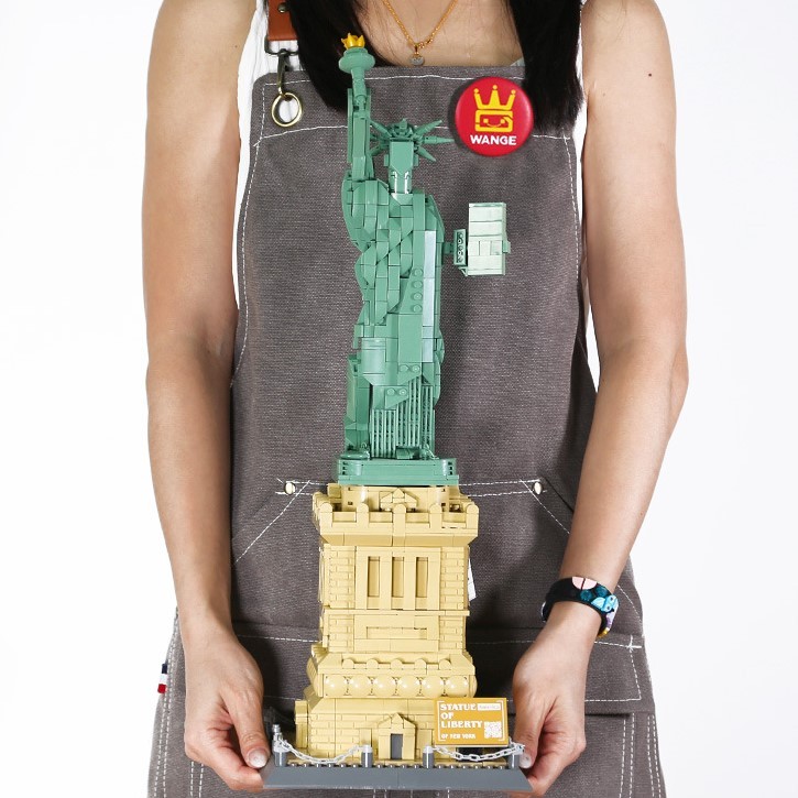 Set di costruzioni Wange 5227 Statua della Libertà, compatibile con modelli di assemblaggio per adulti a particelle piccole.