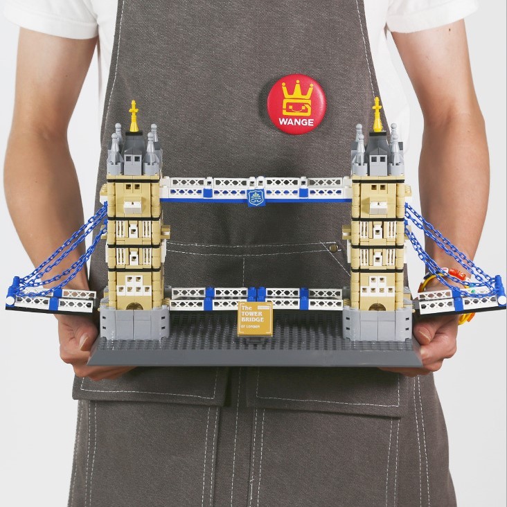 Set Wangge-4219 British London Twin Tower Bridge, compatibile con mattoncini di piccole dimensioni, set da collezione e di assemblaggio educativo