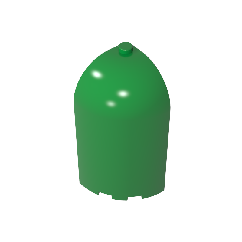 3x3x6 convex corner panel with curved top