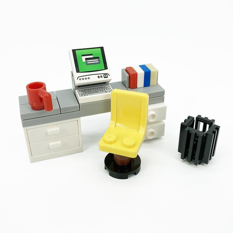 Set di parti MOC per arredamento moderno, piccoli blocchi da costruzione per divano/mobile TV/mobili decorativi per interni, parti e accessori per scene di vita domestica.
