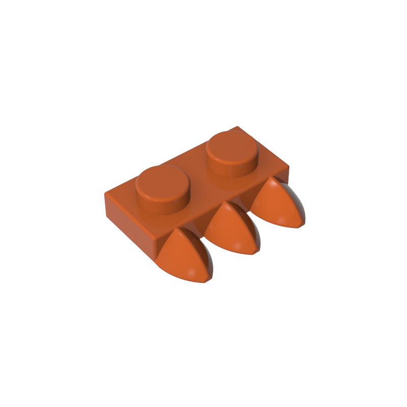 2x1 single-sided plate with 3 pointed corners