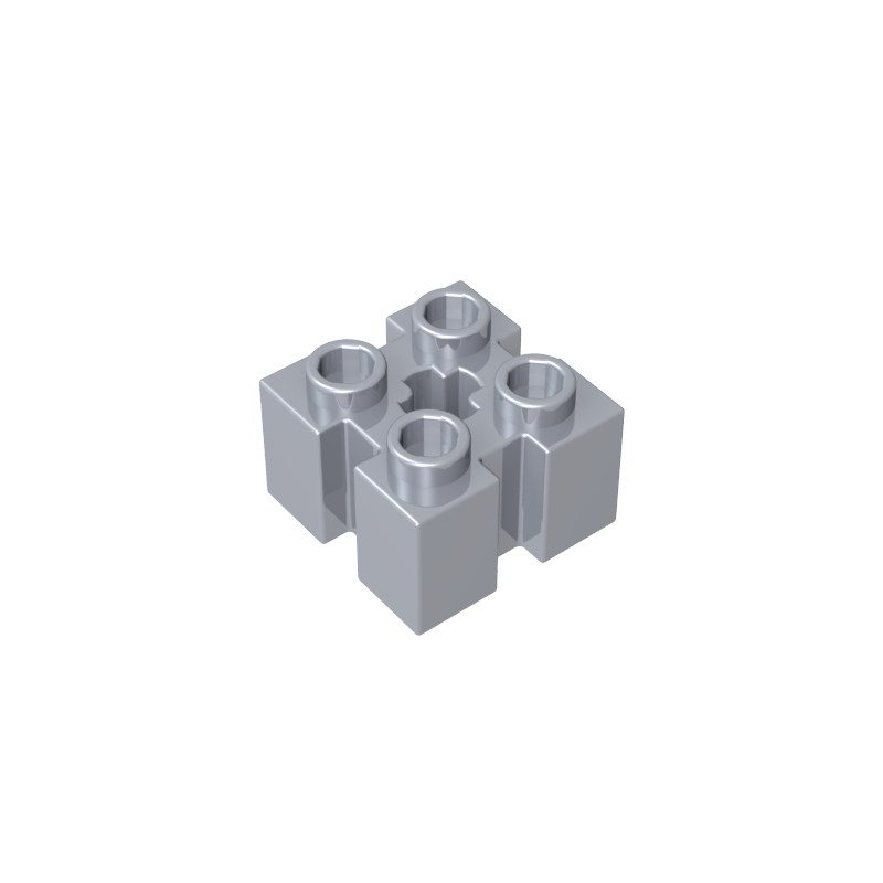 2x2 four-sided grooved central hole brick