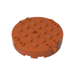 Round 6x6 with four side pin holes and a center hole