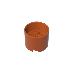 3x3x2 circular shape with a recessed center and a shaft hole