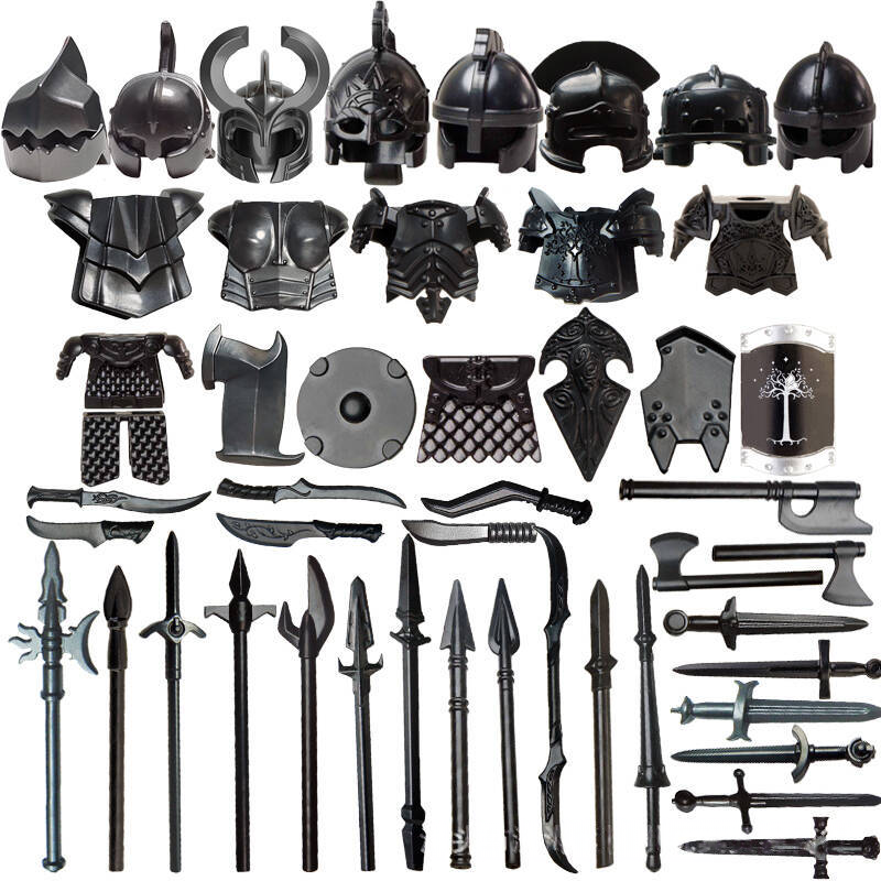 Compatibile con accessori per personaggi da costruzione in plastica, armature militari, blocchi per costruire elmetti, armi e set di equipaggiamento protettivo.