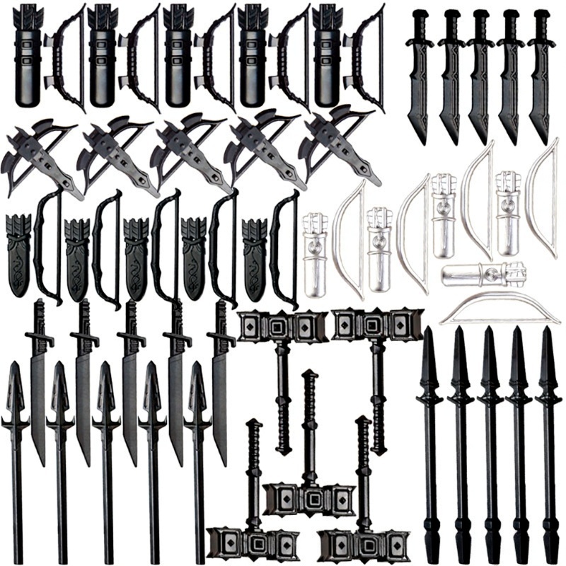 Compatibile con accessori per personaggi da costruzione in plastica, armature militari, blocchi per costruire elmetti, armi e set di equipaggiamento protettivo.