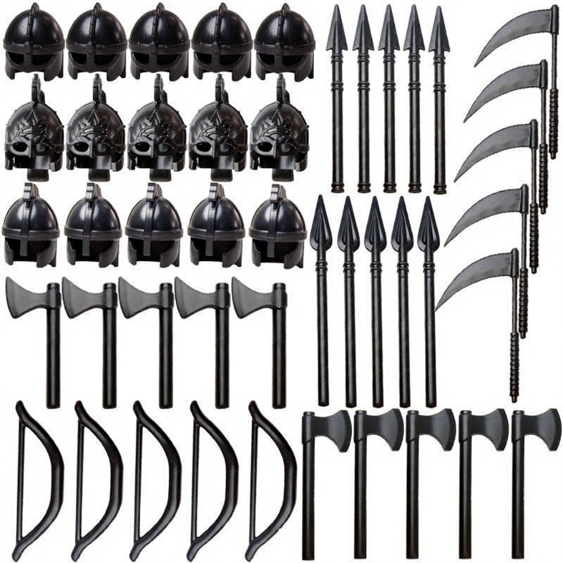 Compatibile con accessori per personaggi da costruzione in plastica, armature militari, blocchi per costruire elmetti, armi e set di equipaggiamento protettivo.
