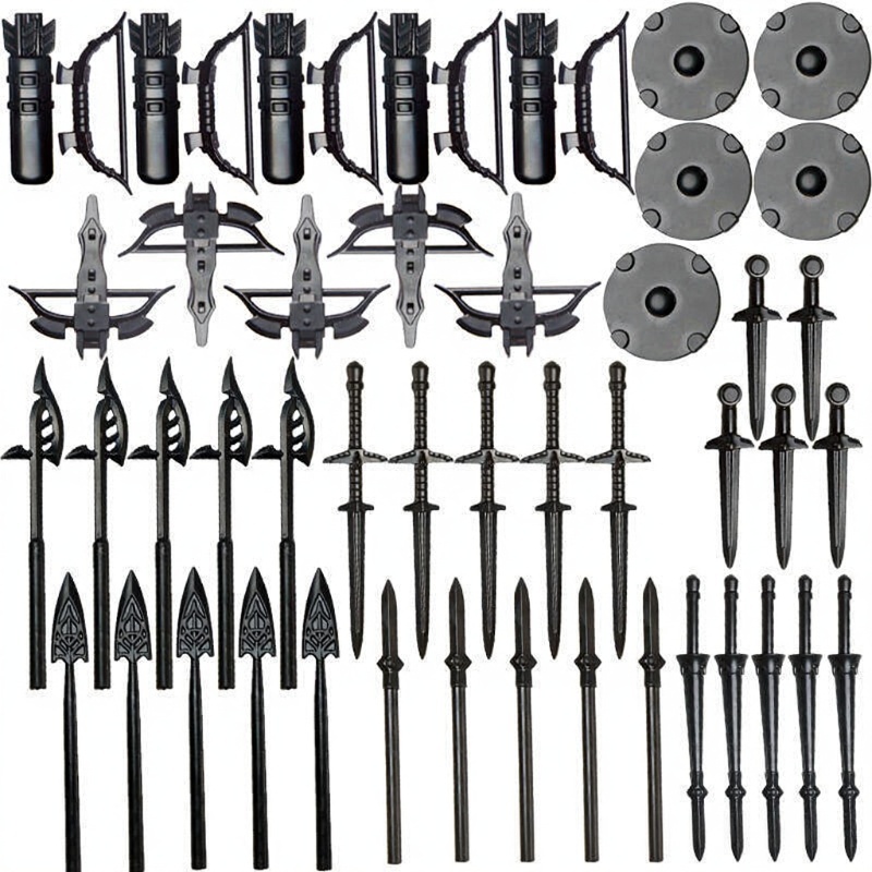 Compatibile con accessori per personaggi da costruzione in plastica, armature militari, blocchi per costruire elmetti, armi e set di equipaggiamento protettivo.