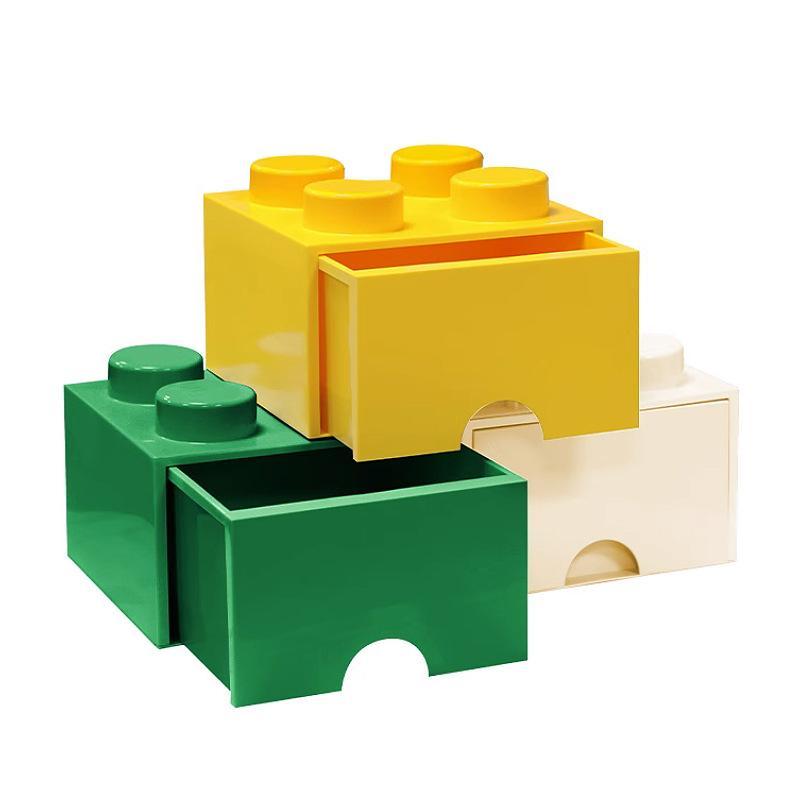 Scatola porta mattoncini a cassetto, antipolvere, impilabile, contenitore per blocchi da costruzione (25 cm x 25 cm x 18 cm)