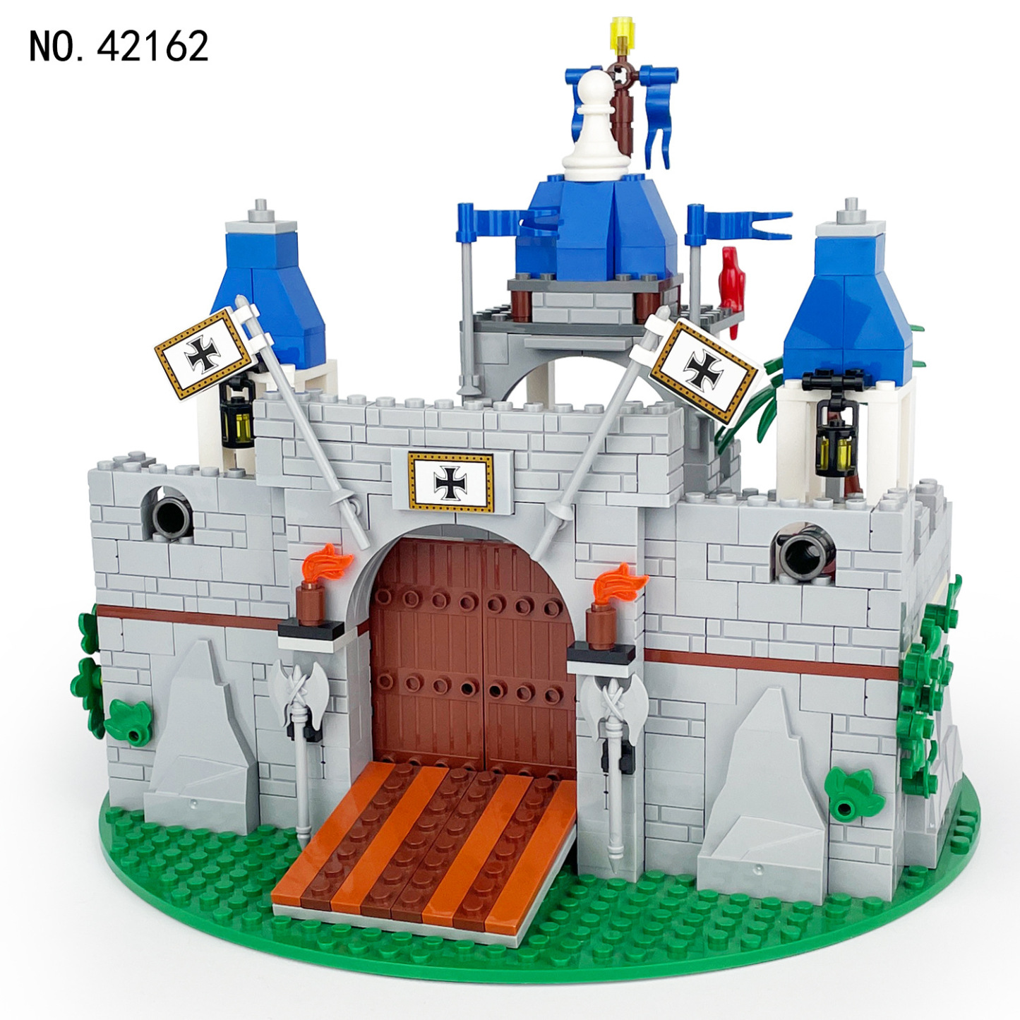 Castello medievale dei cavalieri, compatibile con piccoli blocchi da costruzione, accessori per scene militari - 512 pezzi