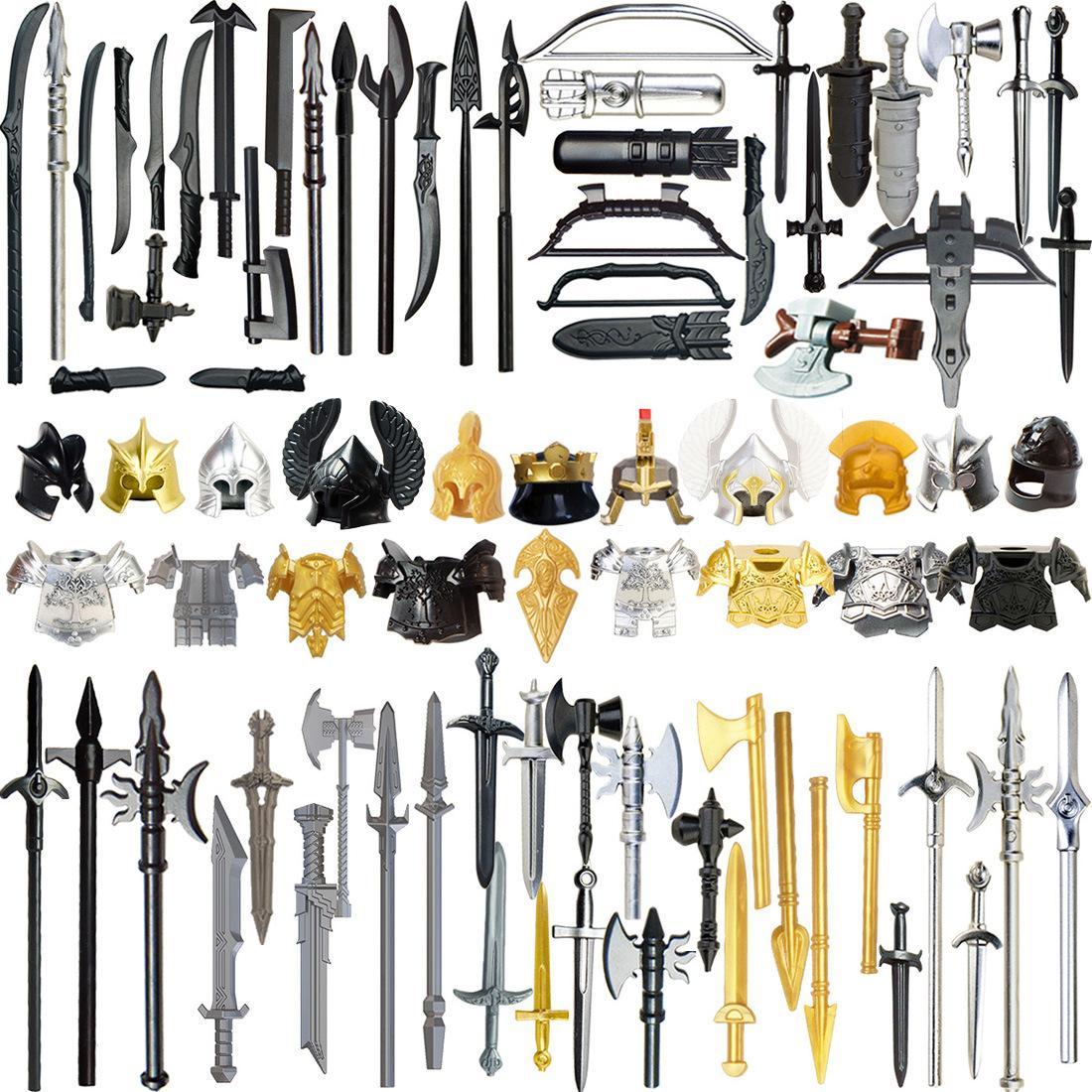 Compatibile con accessori per personaggi da costruzione in plastica, armature militari, blocchi per costruire elmetti, armi e set di equipaggiamento protettivo.