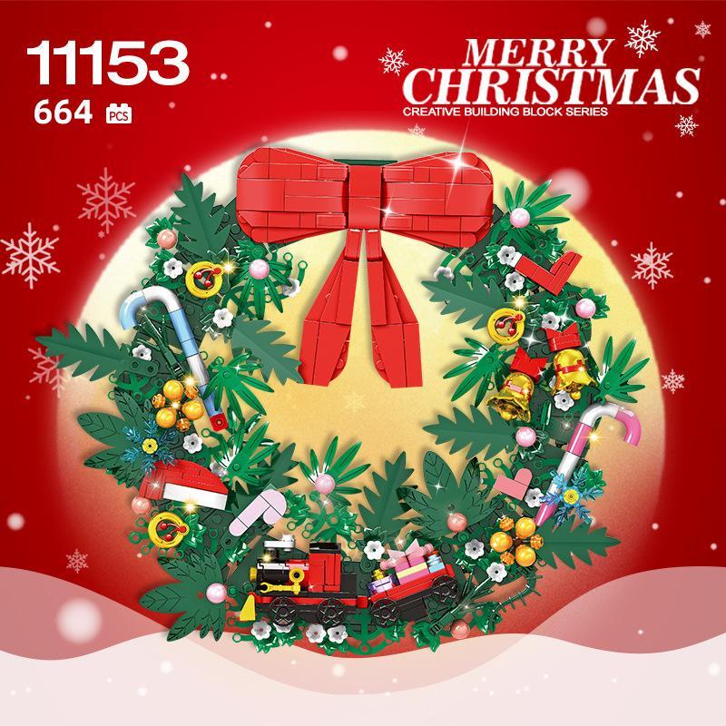 Ghirlanda natalizia con mattoncini, compatibile con mattoncini piccoli – Decorazioni natalizie per la casa