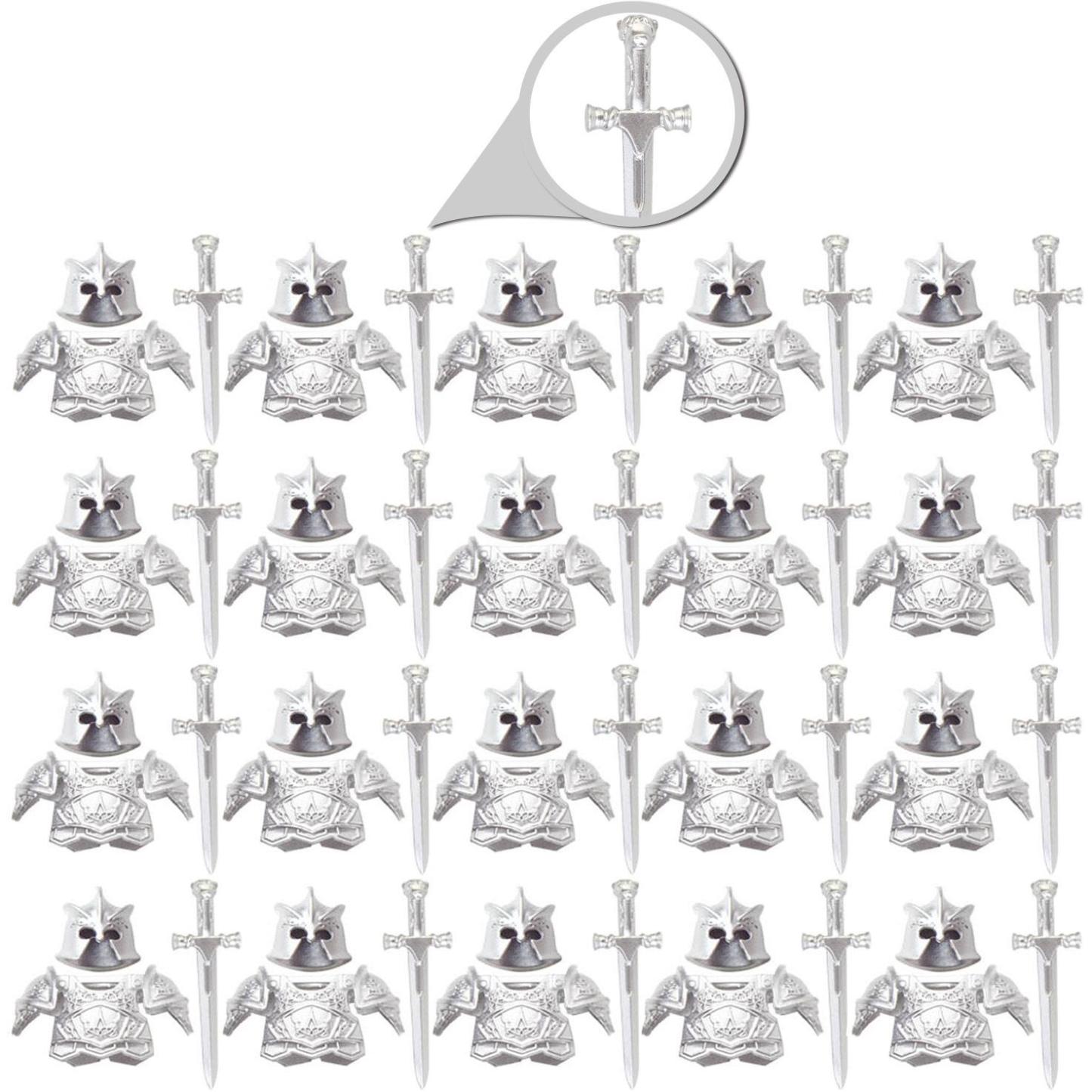 Compatibile con accessori per personaggi da costruzione in plastica, armature militari, blocchi per costruire elmetti, armi e set di equipaggiamento protettivo.