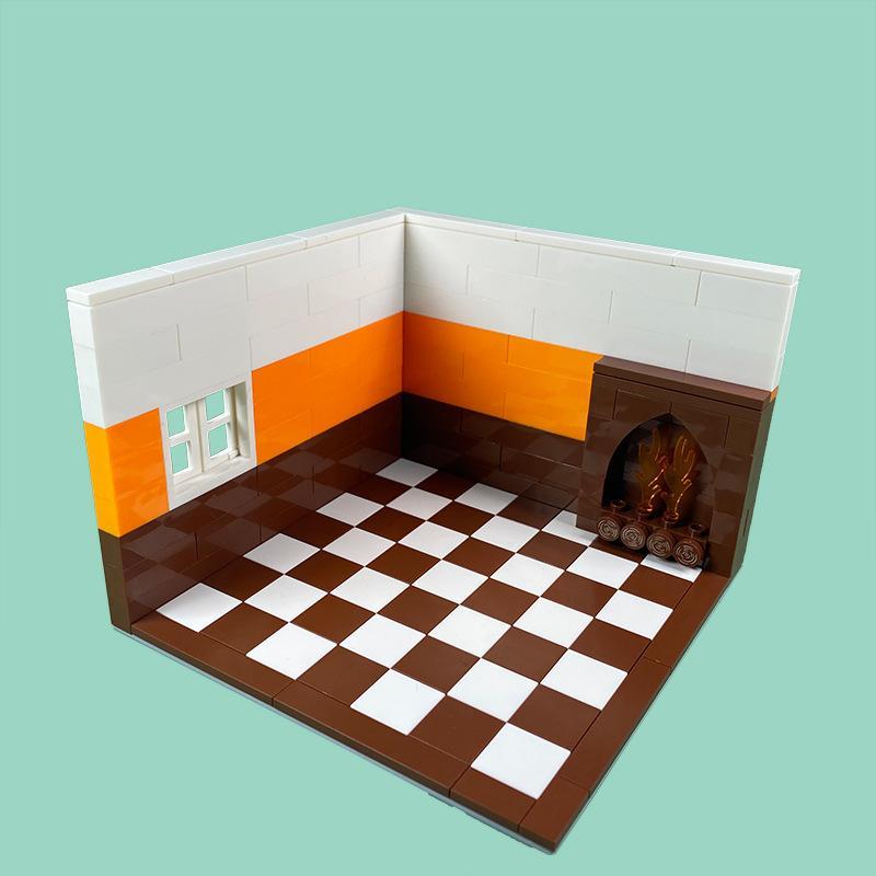 Set di parti MOC per arredamento moderno, piccoli blocchi da costruzione per divano/mobile TV/mobili decorativi per interni, parti e accessori per scene di vita domestica.